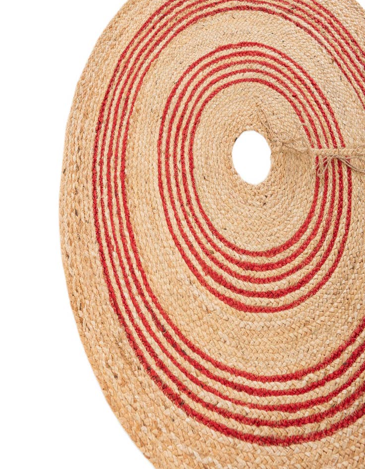 Detail image of  3' 7 x 3' 7  Hand Braided Christmas Tree Skirt