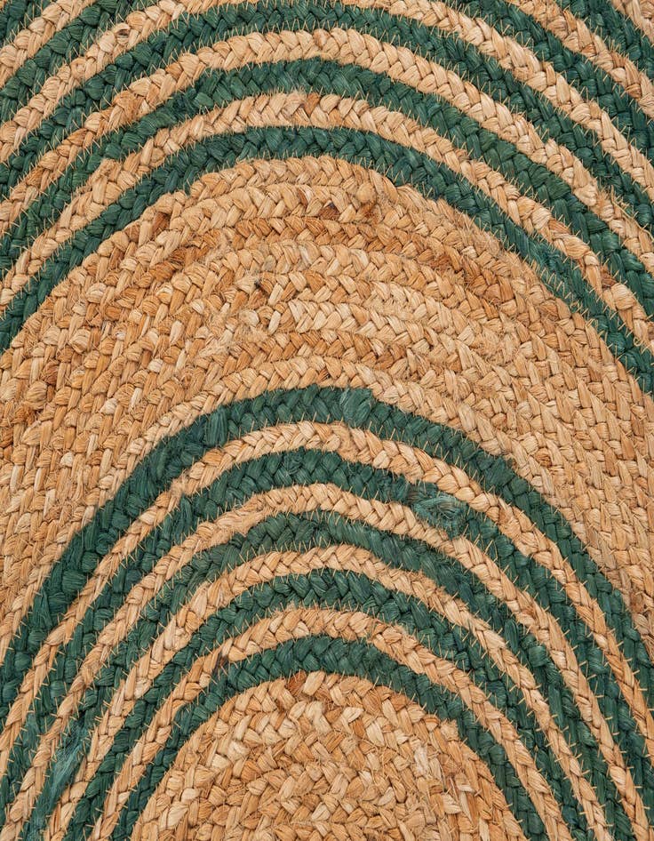Detail image of  3' 8 x 3' 8  Hand Braided Christmas Tree Skirt