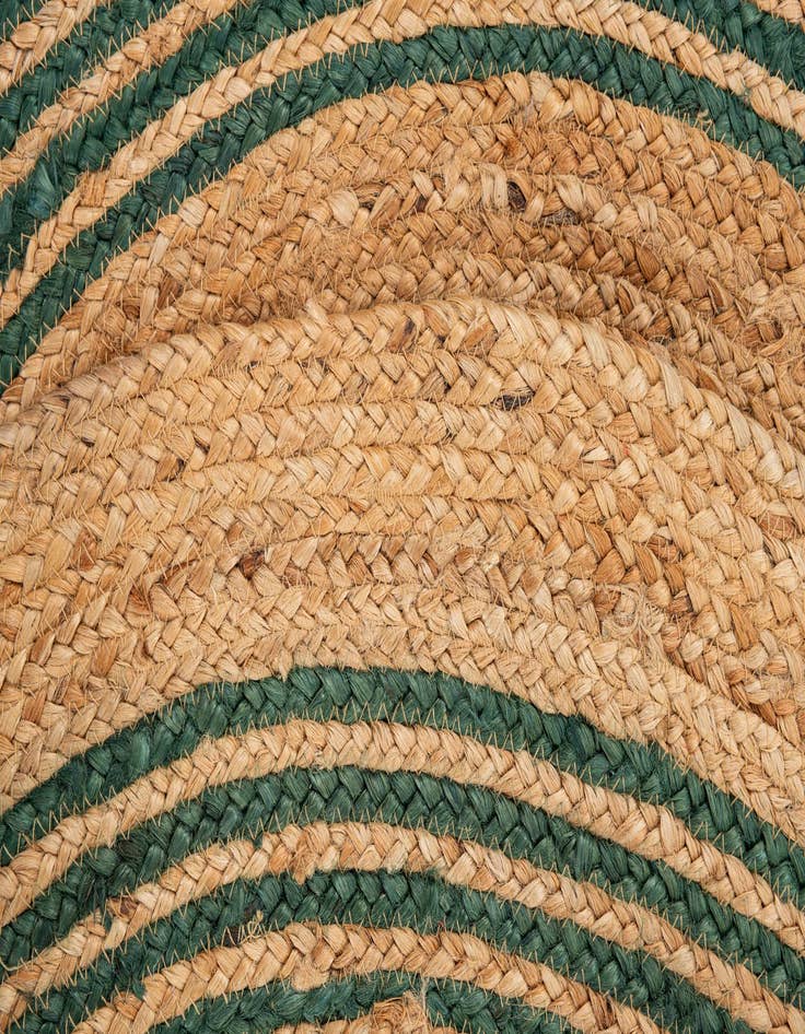 Detail image of  3' 8 x 3' 8  Hand Braided Christmas Tree Skirt
