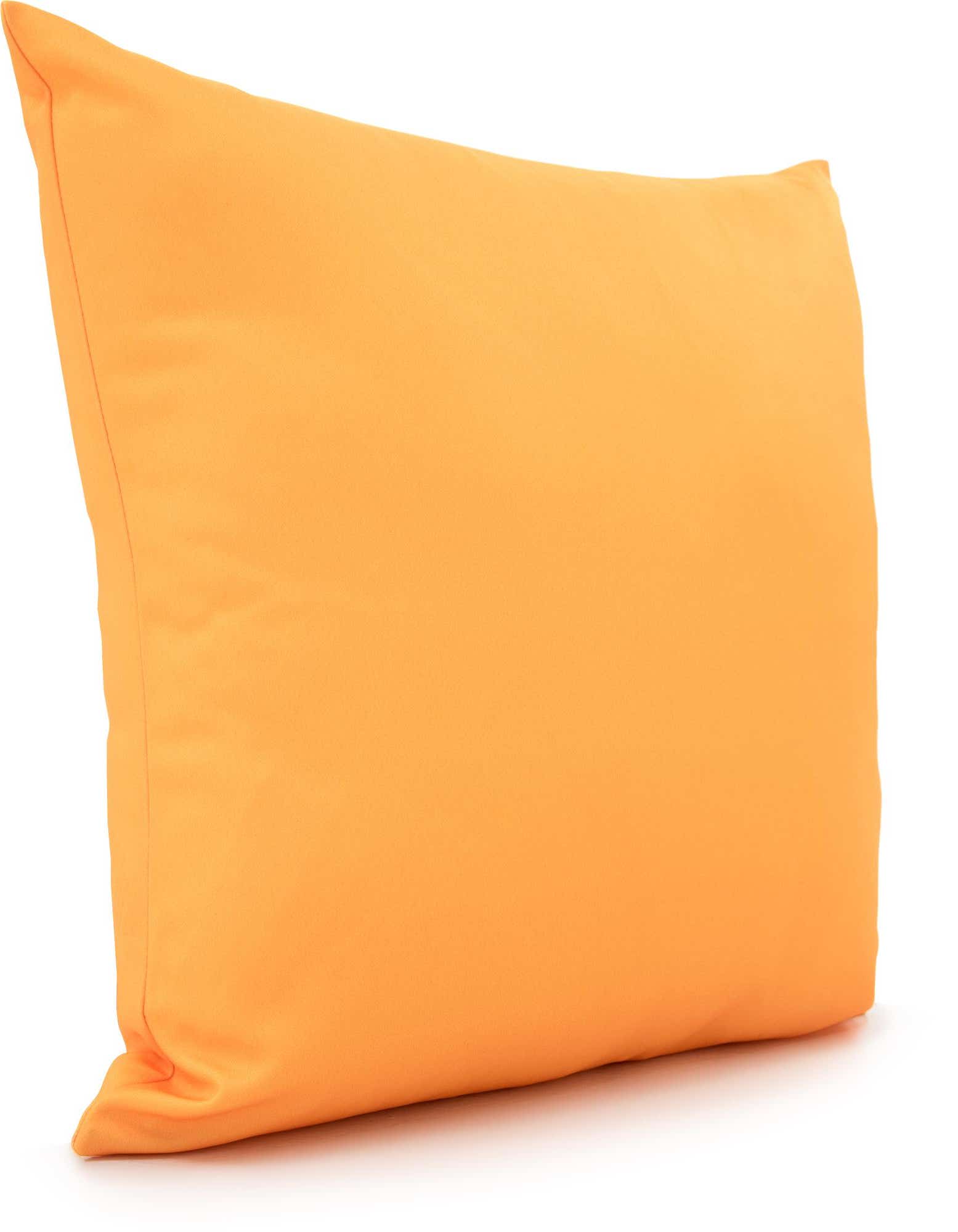 A vibrant orange rectangular pillow from the Solid collection, made of 100% Polyester, suitable for indoor use.