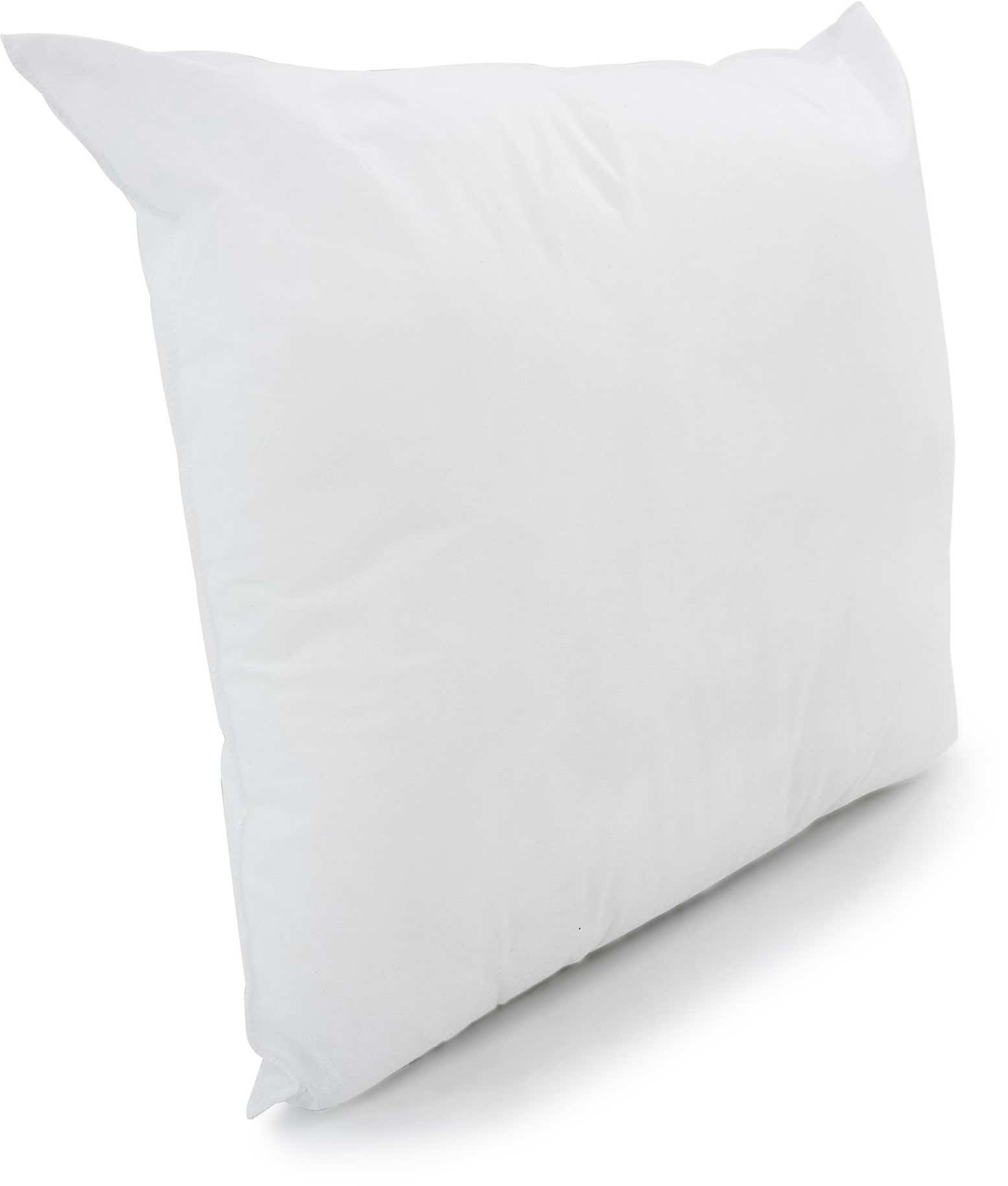 A soft, rectangular white pillow insert, made from nonwoven material, ready for a decorative pillow cover.