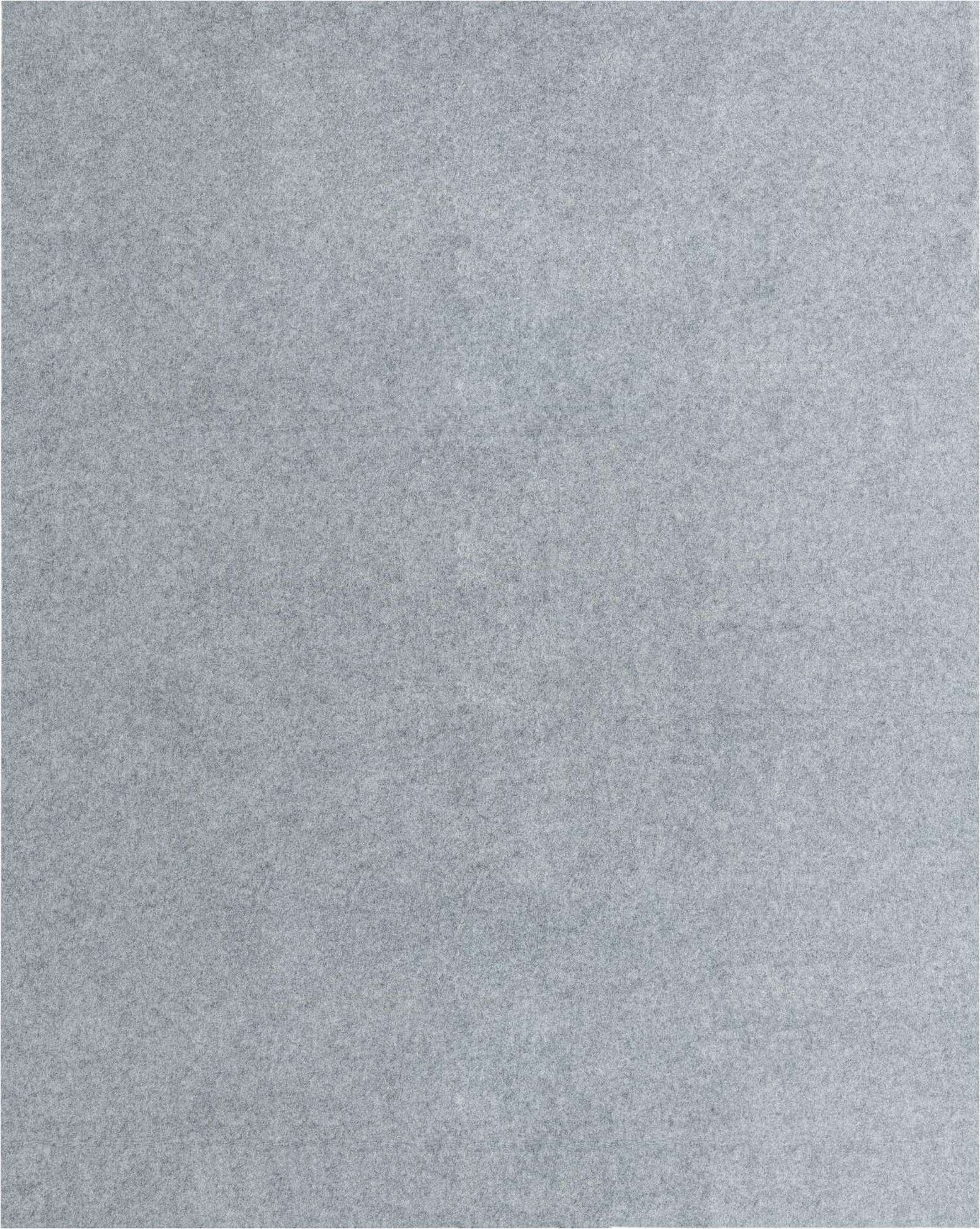 A close-up view of a light gray rectangular rug pad, showing its textured, medium-pile surface.