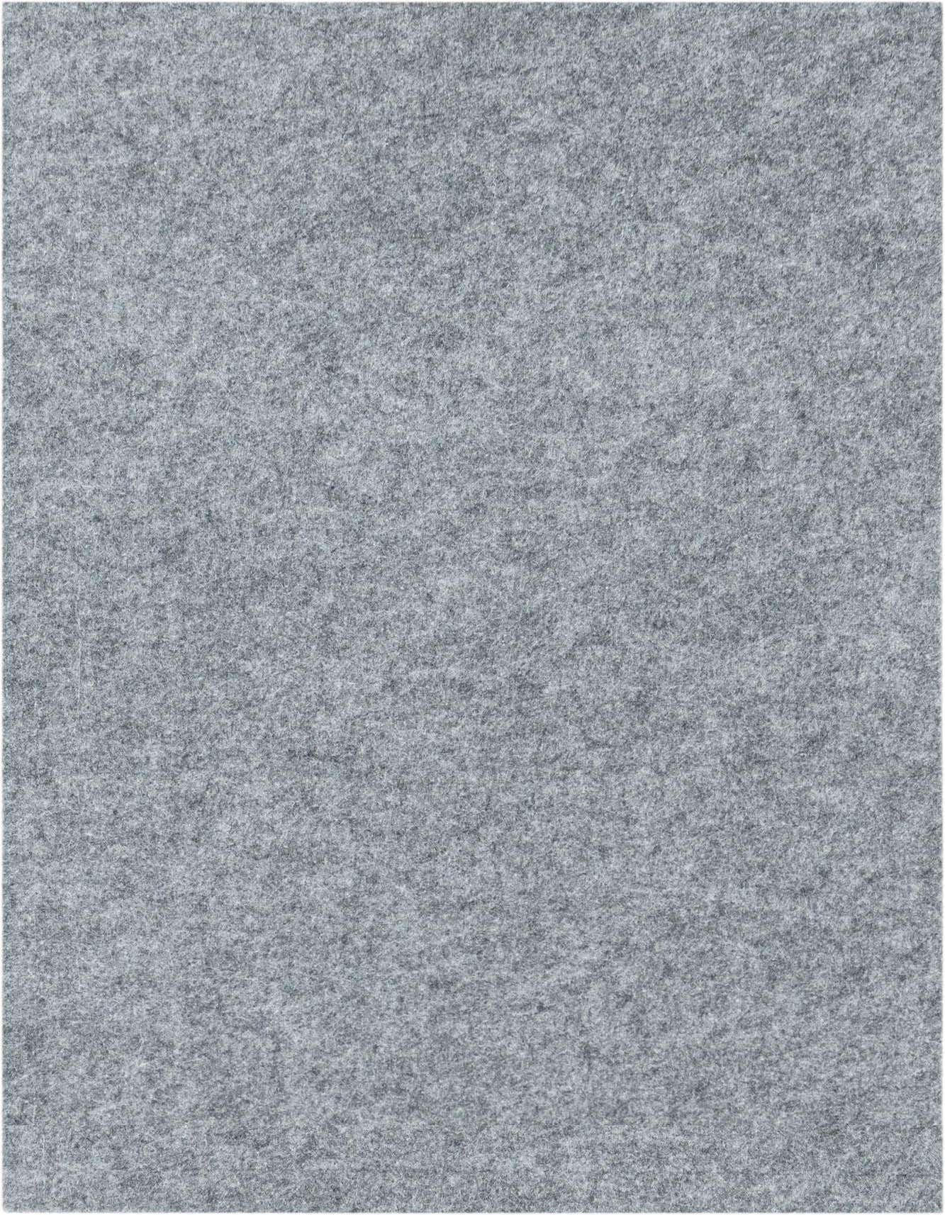 Close-up of a medium pile, rectangular 2x3 gray rug pad, showing its textured surface.