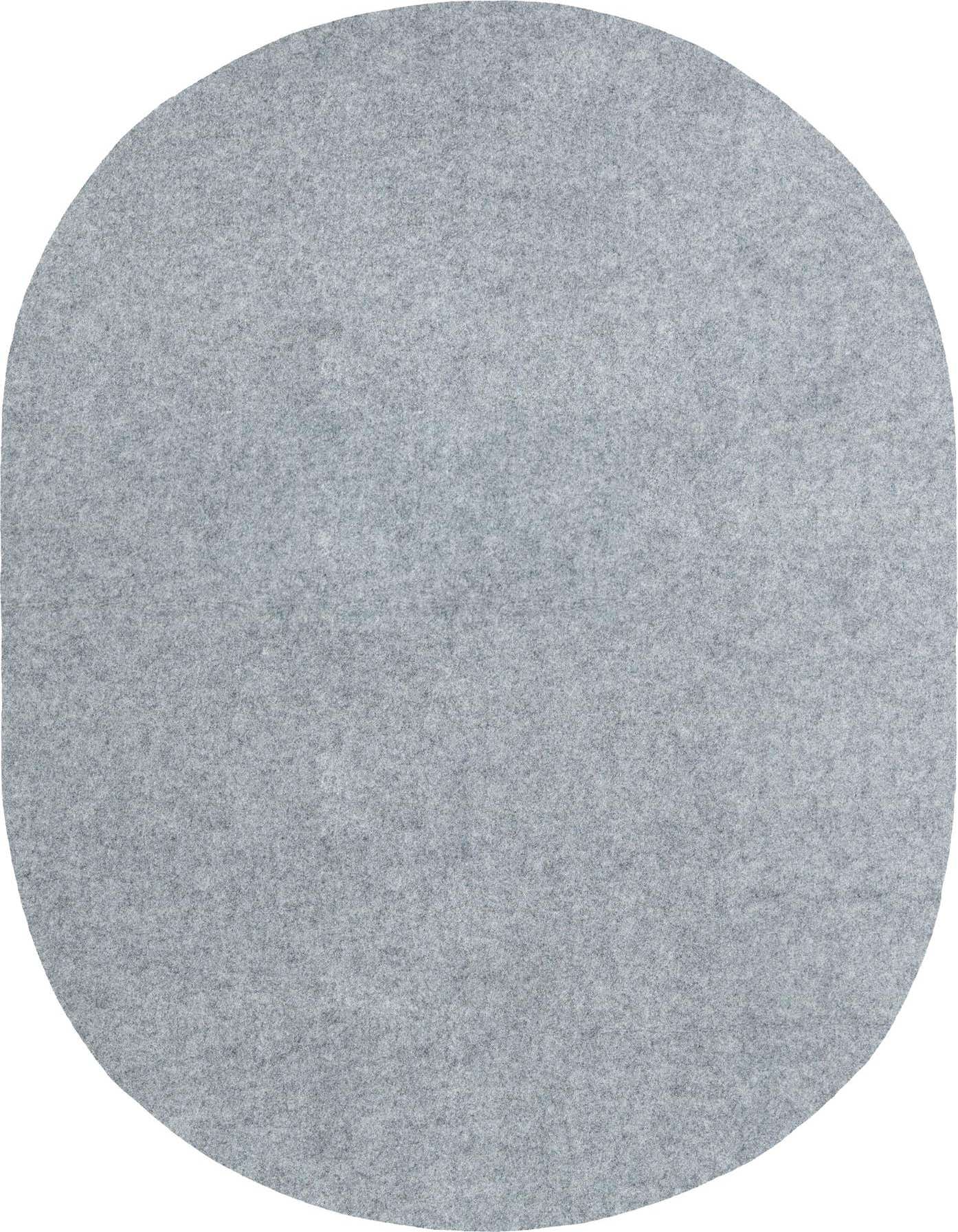 A light gray oval rug pad, 4'0 x 6'0, designed for indoor use, providing a medium pile foundation.