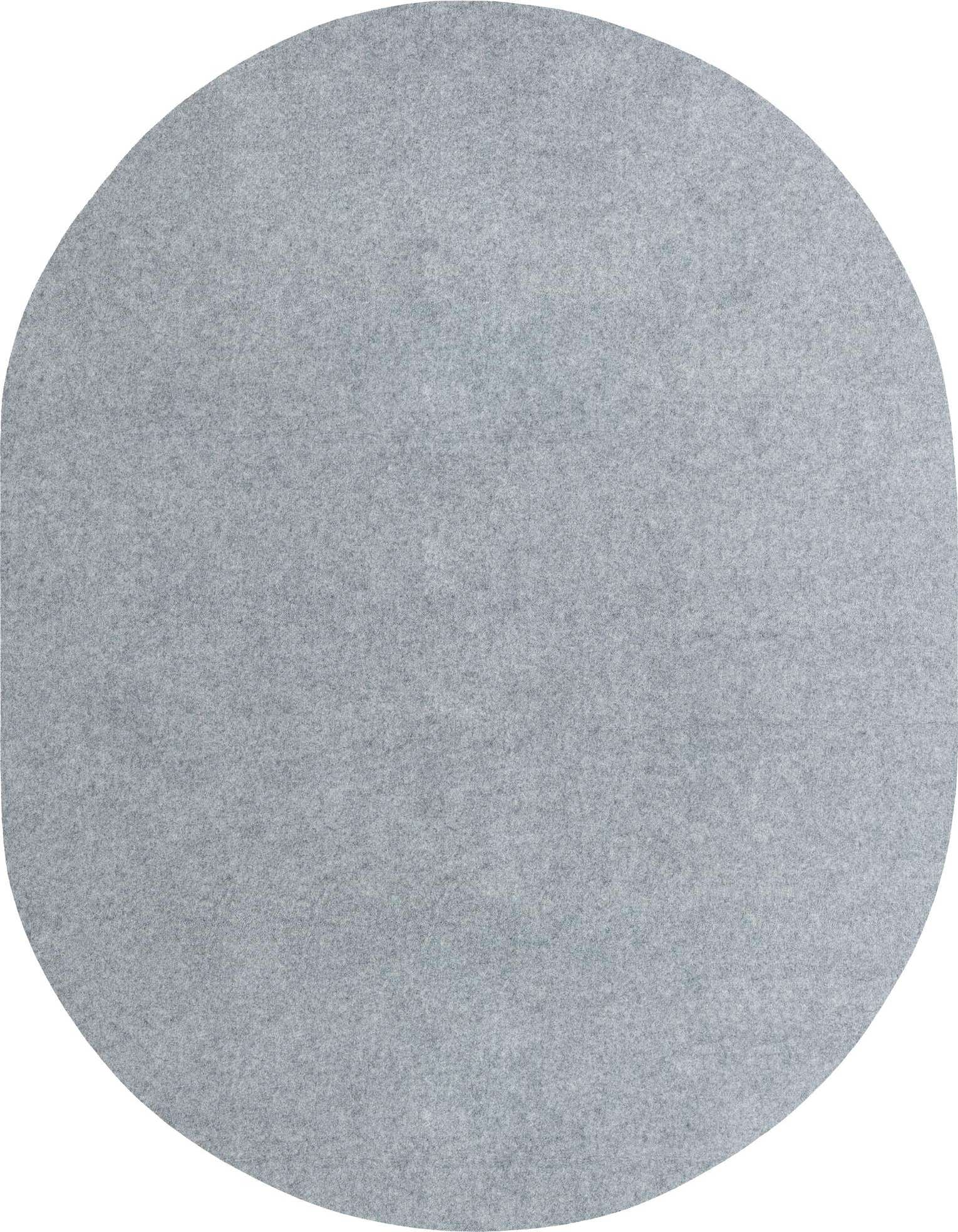 A light gray oval rug pad, providing cushioning and protection for an area rug.