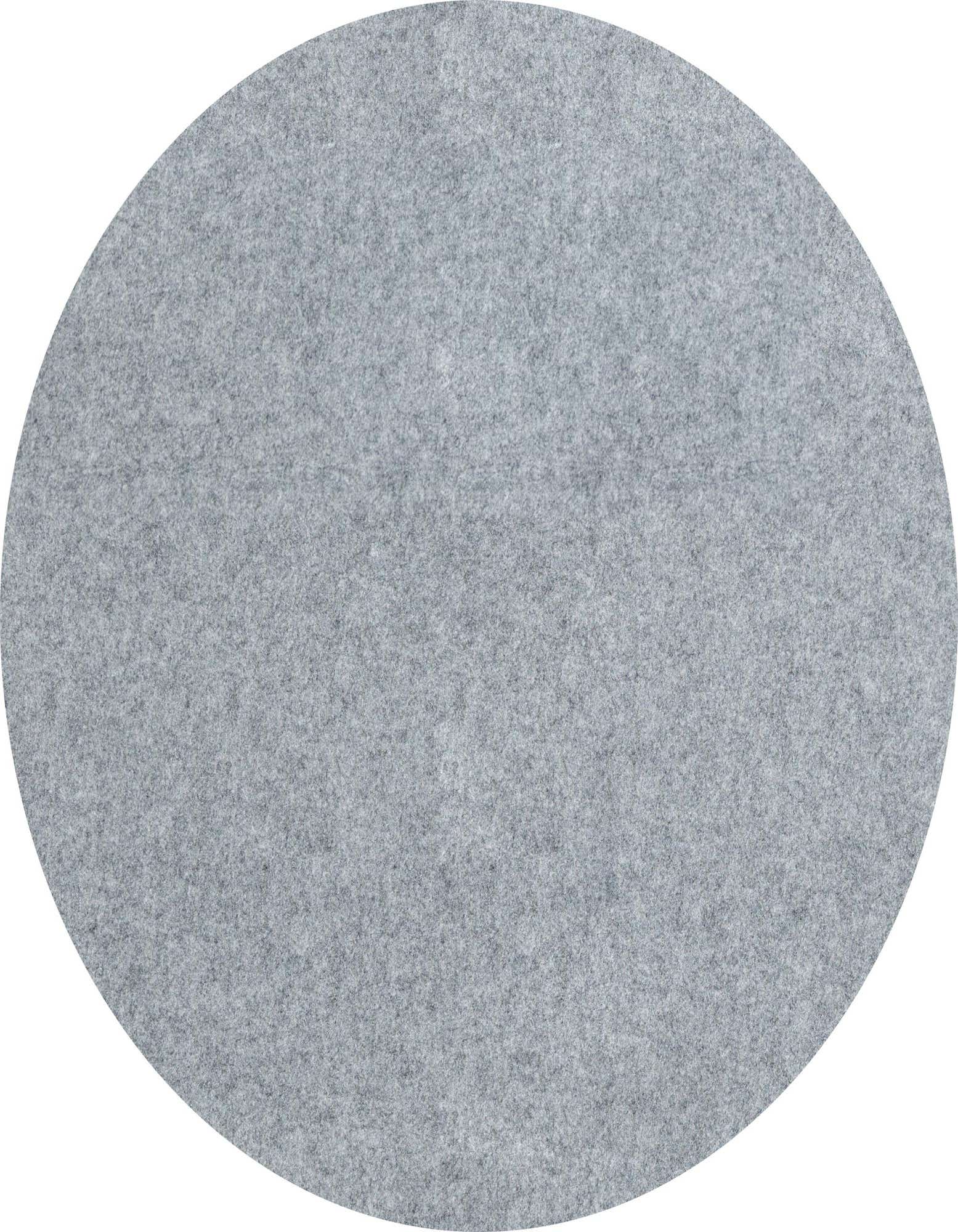 A light grey round rug pad, 3' 0 x 3' 0, designed for indoor use under a rug.