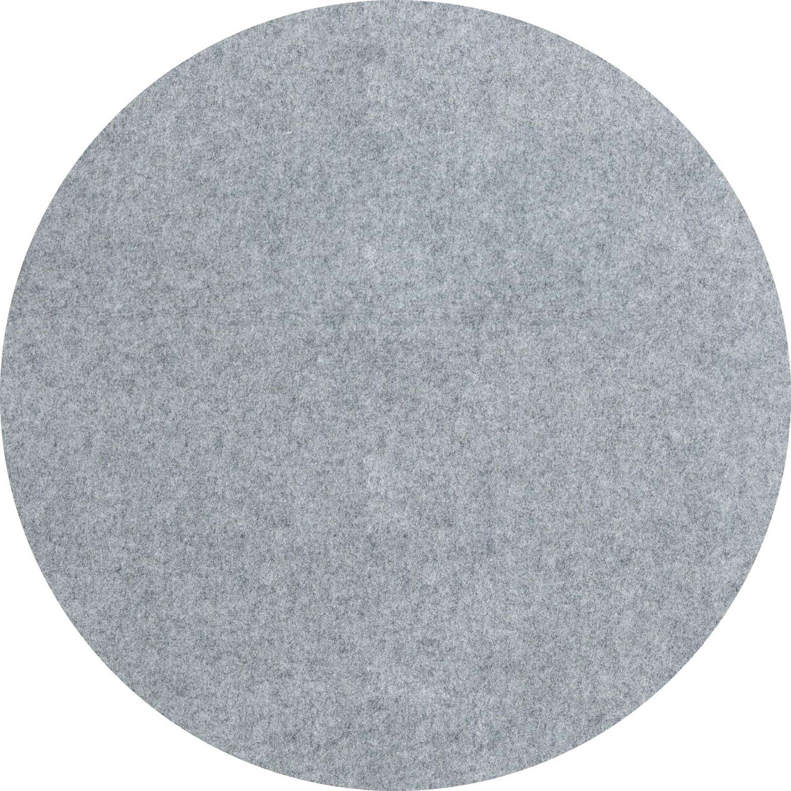 A light gray round rug pad, 4' 0 x 4' 0, with a medium pile texture, suitable for indoor use.
