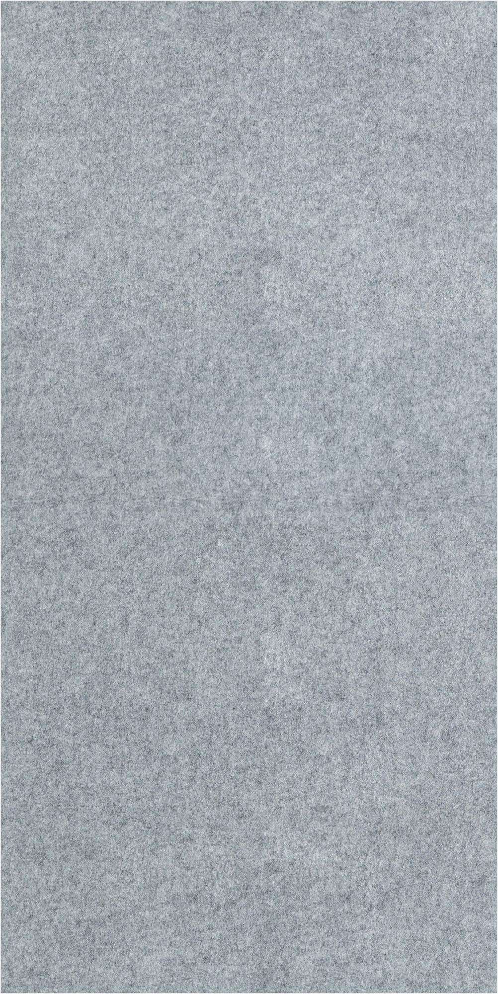 Close-up of a medium pile gray rug pad, showing its textured, solid color surface.