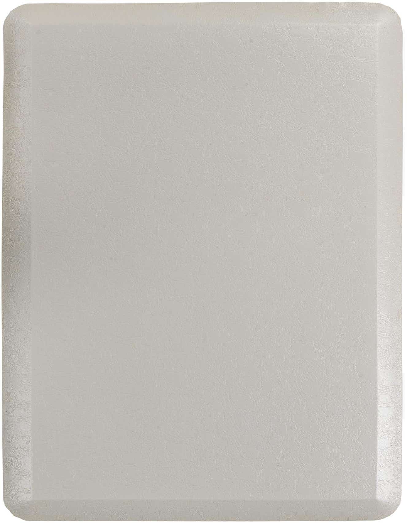 A 2x3 rectangular gray comfort mat with a subtle textured surface and rounded corners, ideal for indoor use.