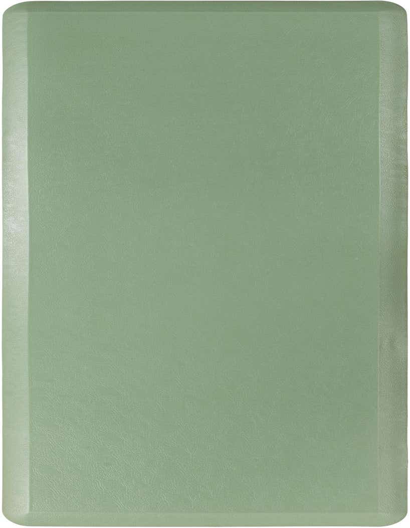 A 2x5 rectangular Comfort Mat in a solid sage green color, featuring a high pile and subtle textured surface.