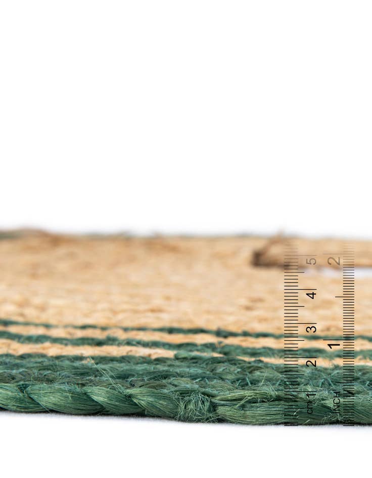 Detail image of  7' 1 x 7' 1  Hand Braided Christmas Tree Skirt
