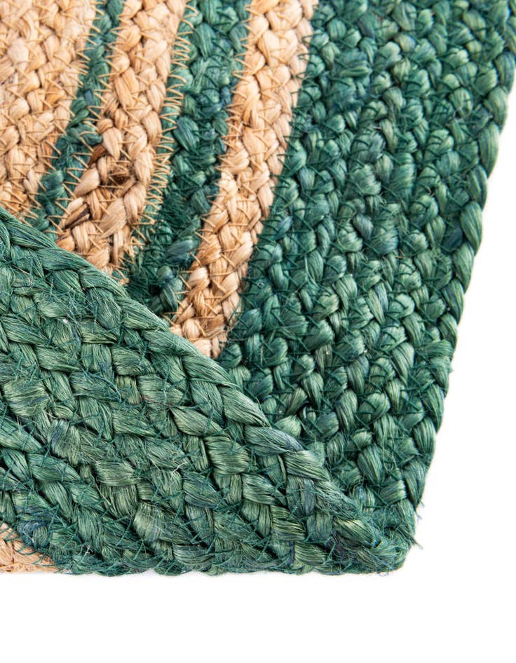 Detail image of  7' 1 x 7' 1  Hand Braided Christmas Tree Skirt