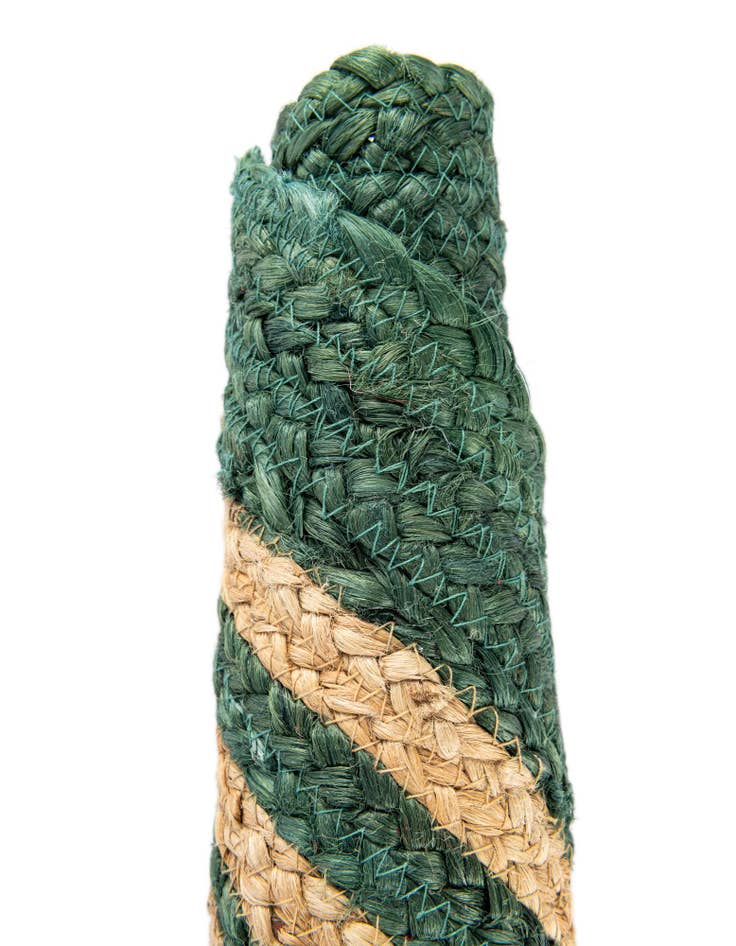 Detail image of  7' 1 x 7' 1  Hand Braided Christmas Tree Skirt