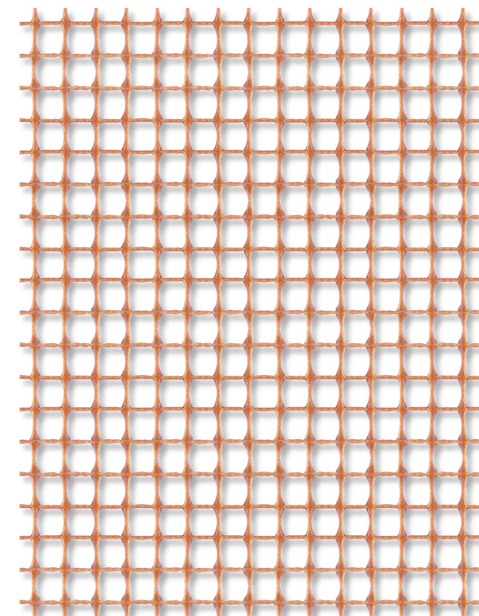 A brown grid-patterned 4 ft runner rug pad made of PVC, suitable for indoor and outdoor use.