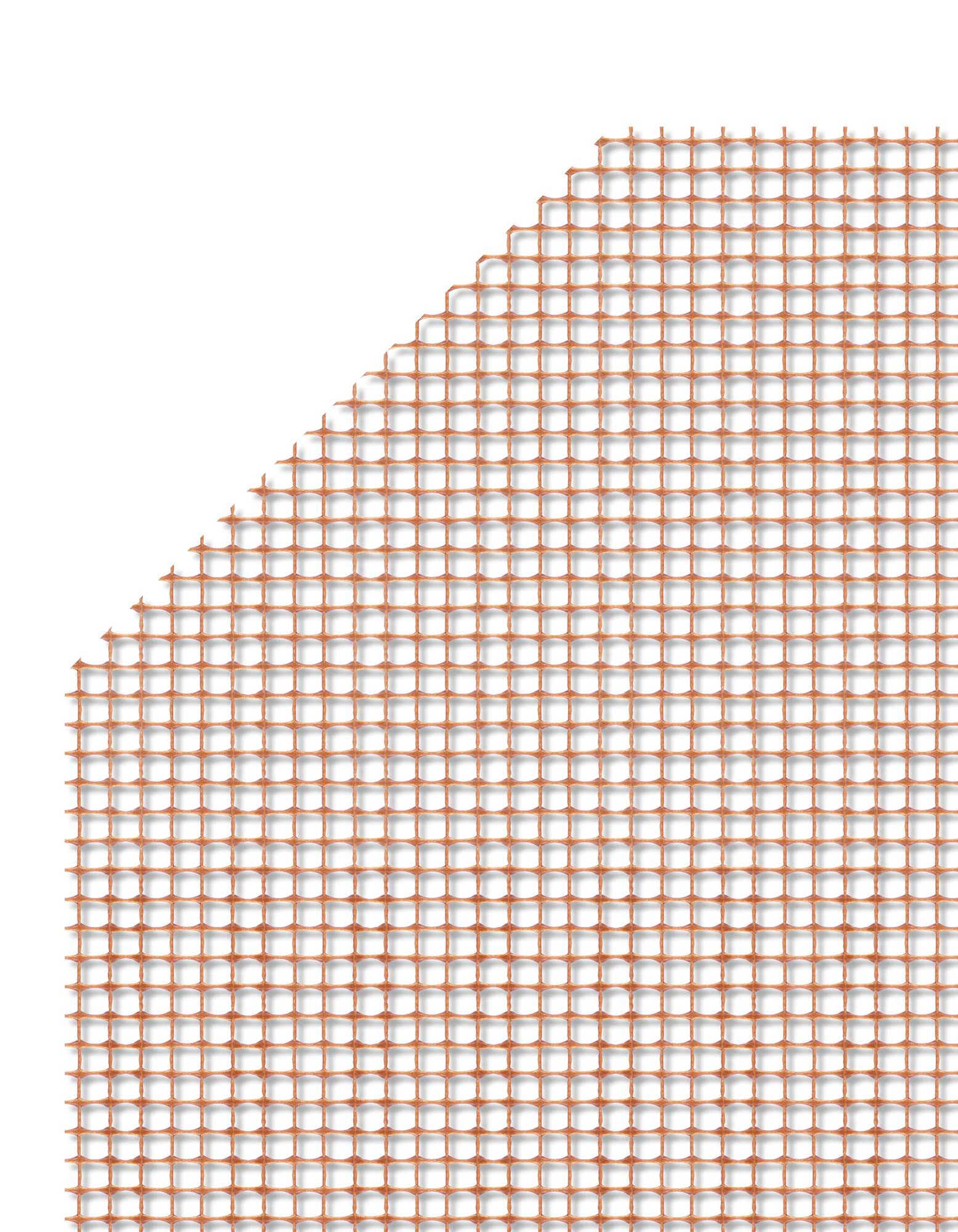 A brown octagon rug pad with a grid pattern, designed for indoor or outdoor use under an octagon rug.