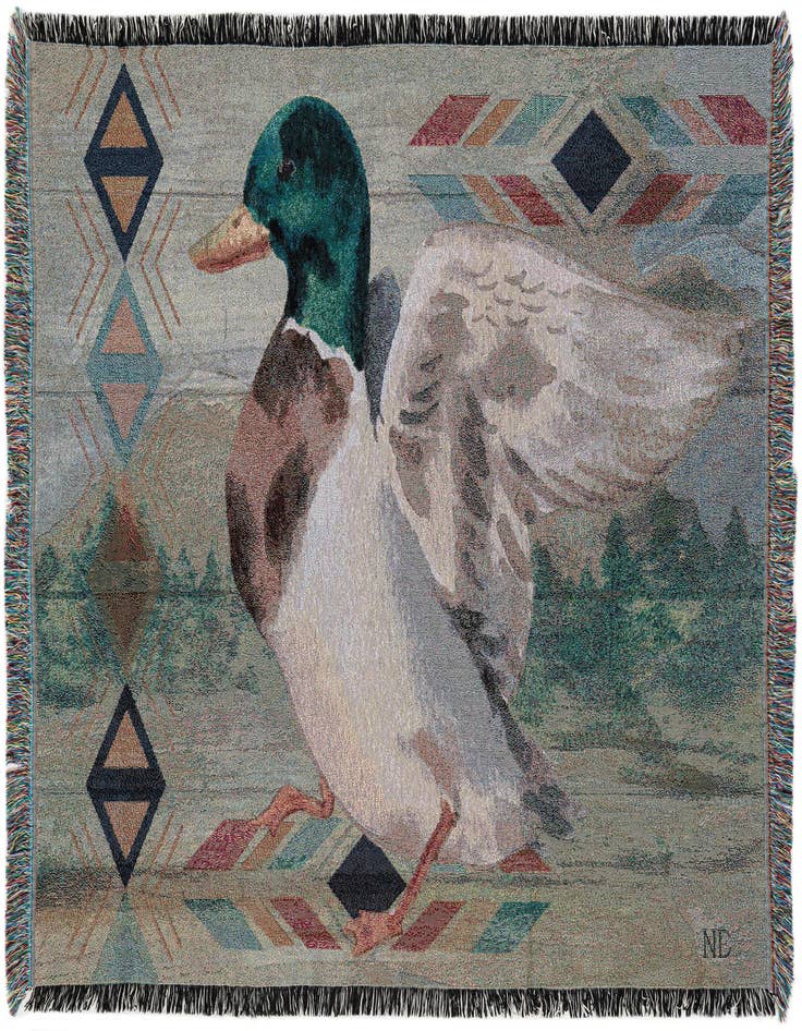 Detail image of 4' 6 x 6' Animals Lodge 1 Throw Blanket