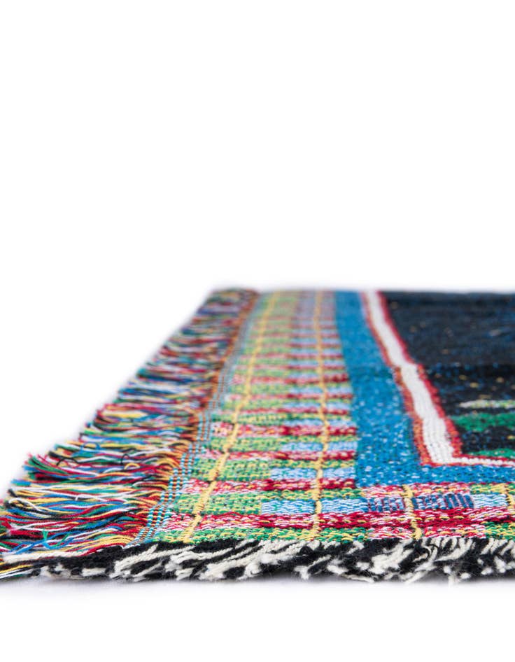 Detail image of 4' 6 x 6' Plaid Snowman Throw Blanket