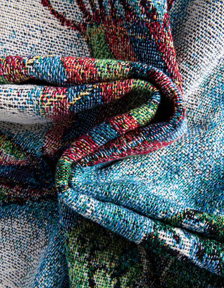 Detail image of 4' 6 x 6' Plaid Snowman Throw Blanket