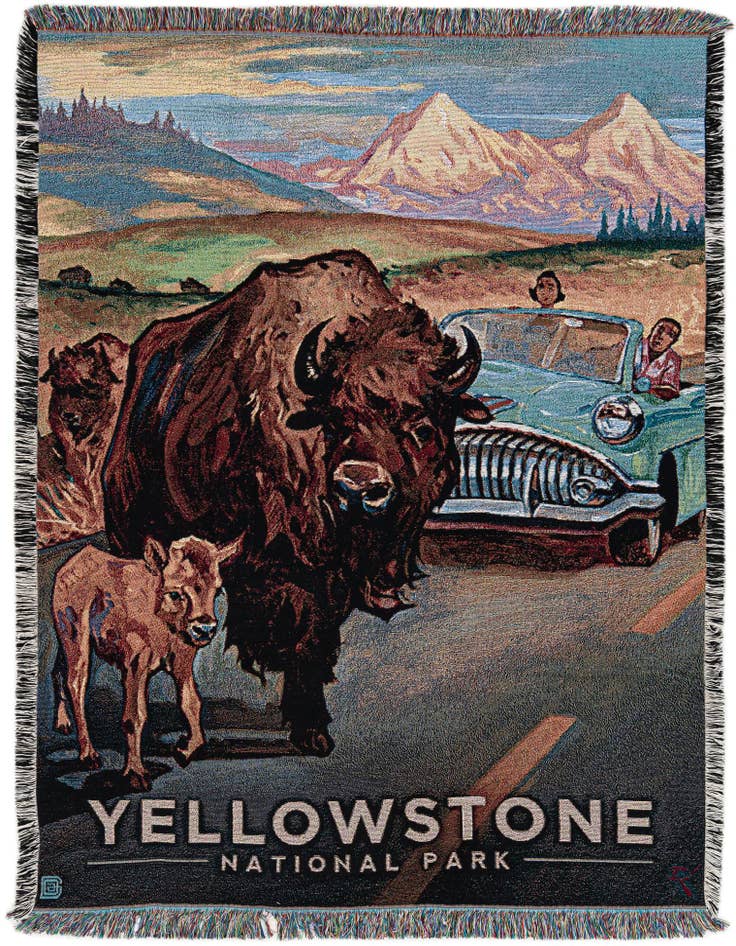 Detail image of 4' 6 x 6' Yellowstone Throw Blanket