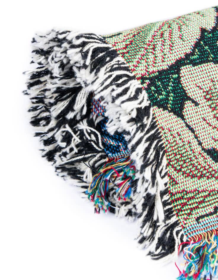 Detail image of 4' 6 x 6' William Morris Acanthus Leaves Forest Throw Blanket