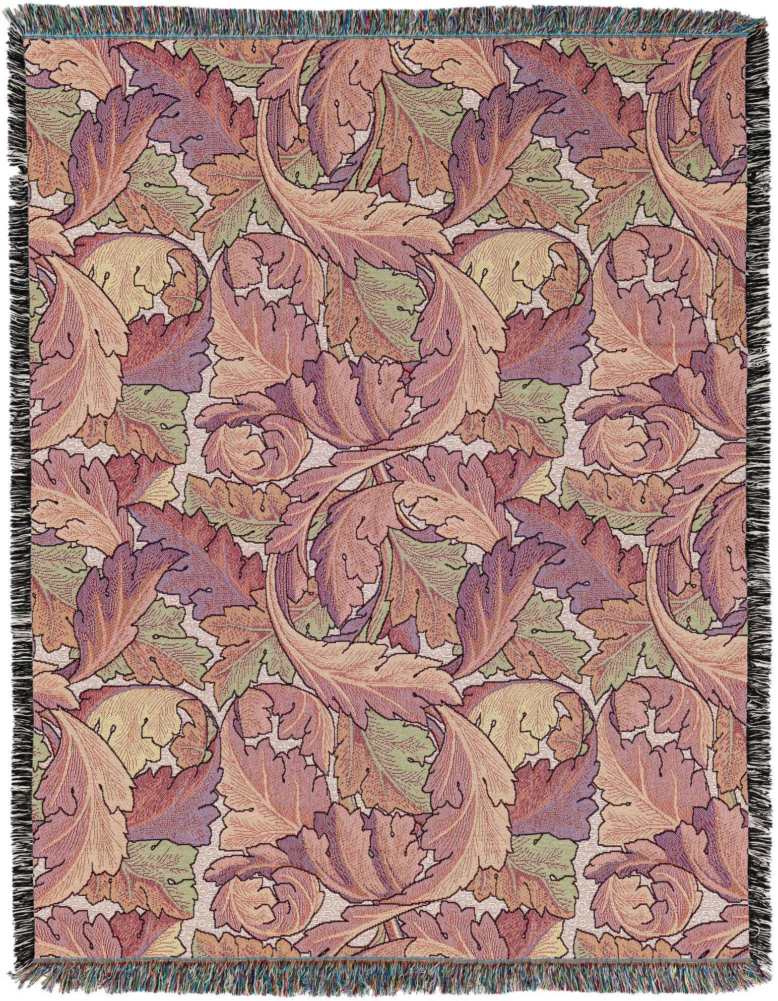 A 4x6 rectangular throw blanket with a modern floral pattern in shades of pink, purple, and green.