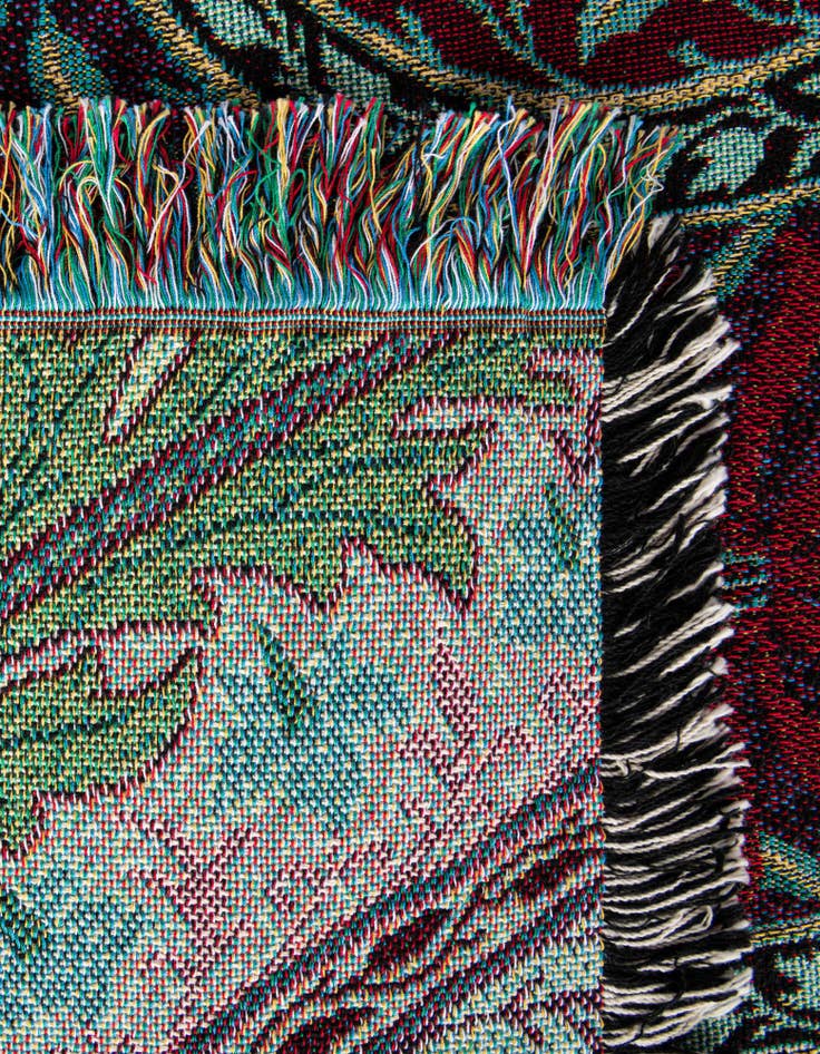 Detail image of 4' 6 x 6' William Morris Eden Strawberry Throw Blanket