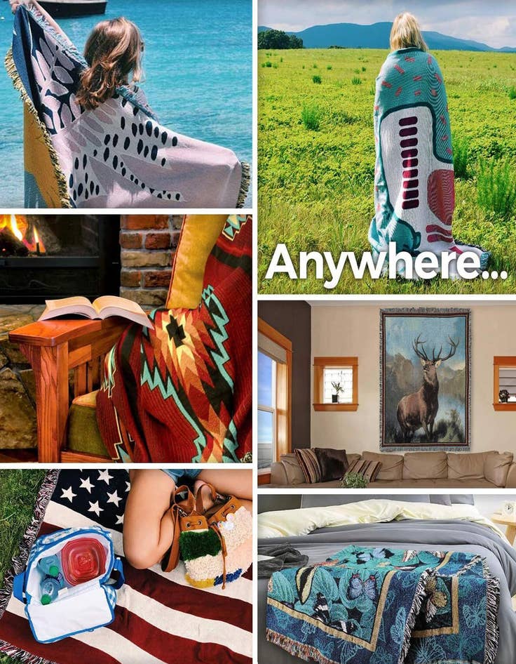 Detail image of 4' 6 x 6' Footprints Throw Blanket