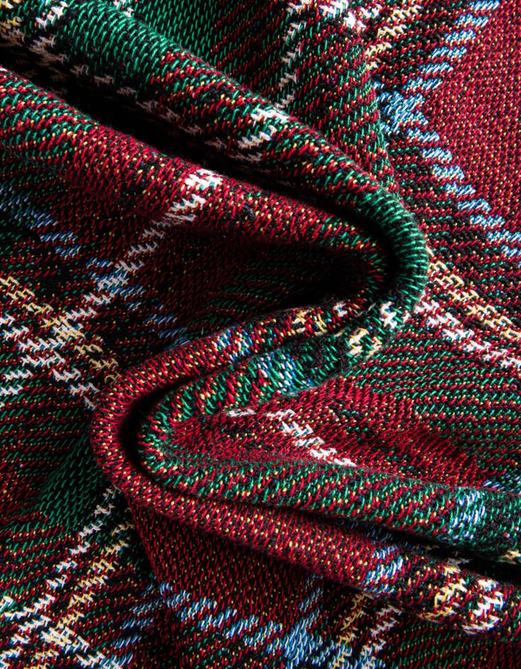 Detail image of 4' 6 x 6' Stewart Royal Plaid Throw Blanket