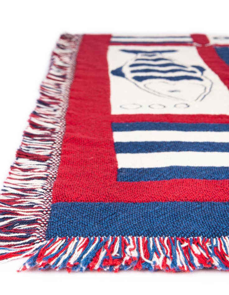Detail image of 4' x 5' 9 Nautical Fish Throw Blanket