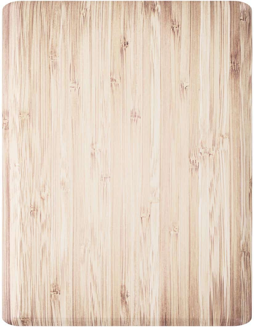 A 2x5 rectangular Comfort Mat rug from Rugs.com featuring a light brown and tan wood grain pattern, ideal for an indoor space.