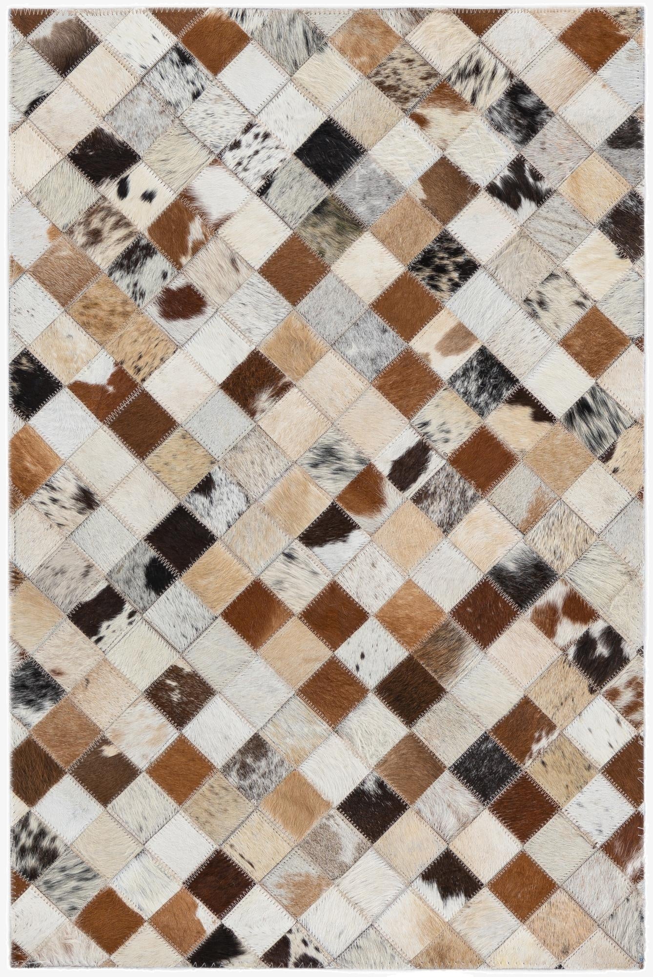  2' x 3' Cowhide Leather Rug