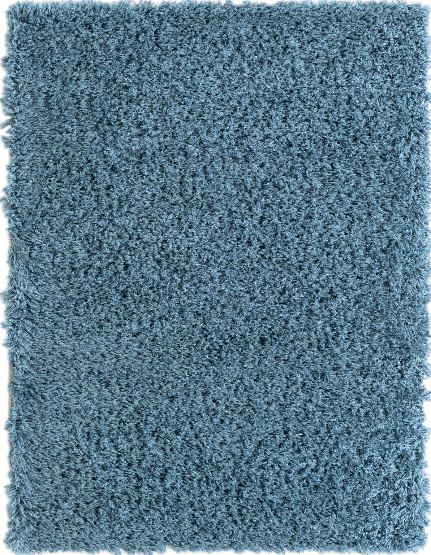 A rectangular 4x6 blue shag rug with a textured pile, perfect for a modern living room or bedroom.