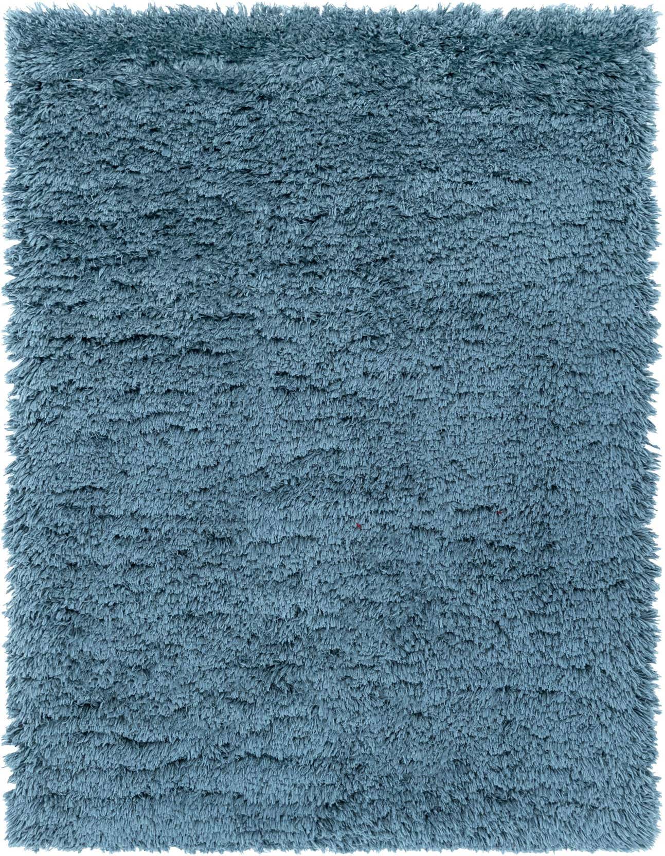 A rectangular 3x5 blue shag rug with a thick, plush, textured pile, perfect for adding comfort to any indoor space.