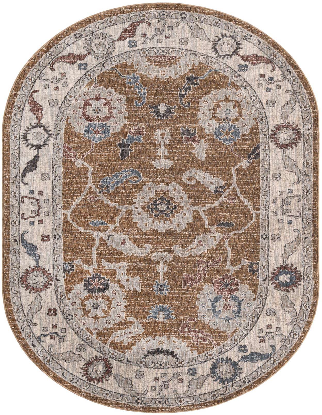 Primary image  5' 3 x 8' Eco Traditional Oval Rug