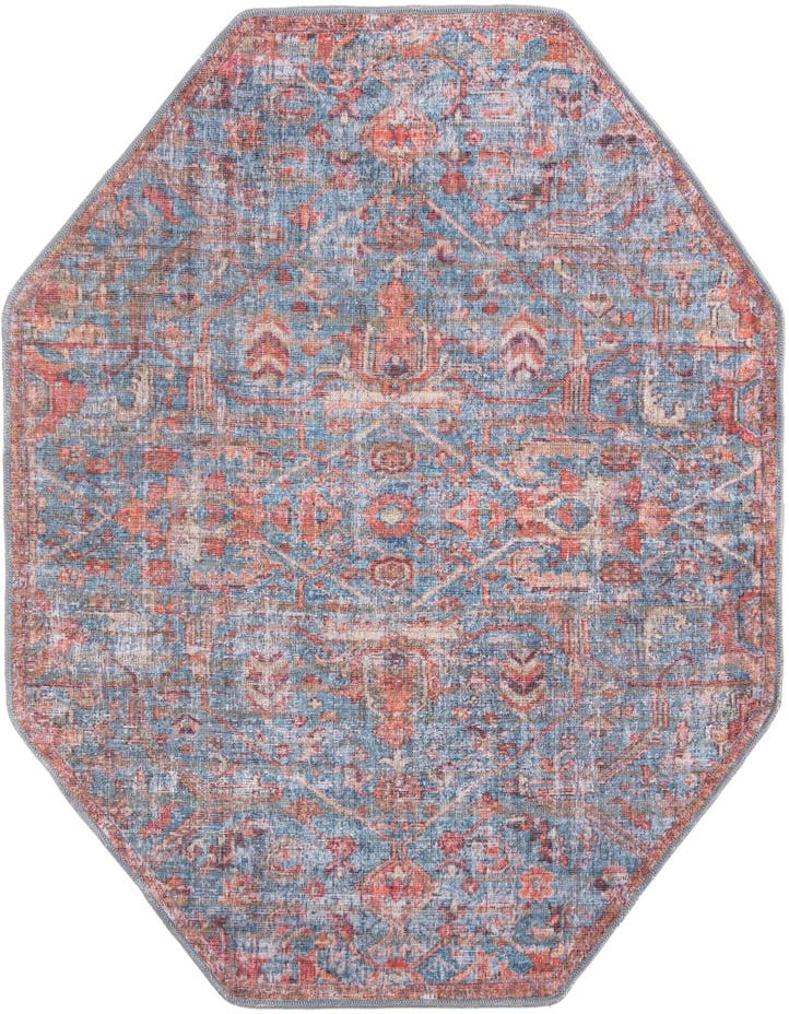  5' 3 x 5' 3  Washable Nostalgia Octagon Rug