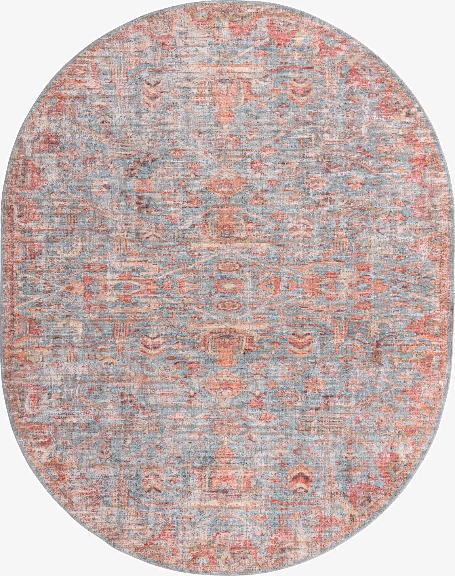 7' 10 x 10'  Washable Nostalgia Oval Rug