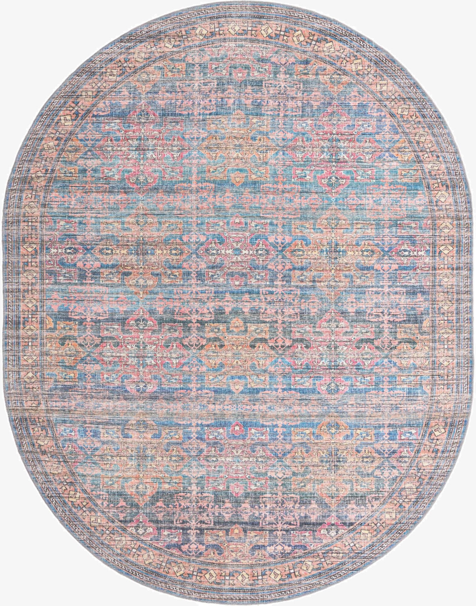  7' 10 x 10'  Washable Nostalgia Oval Rug