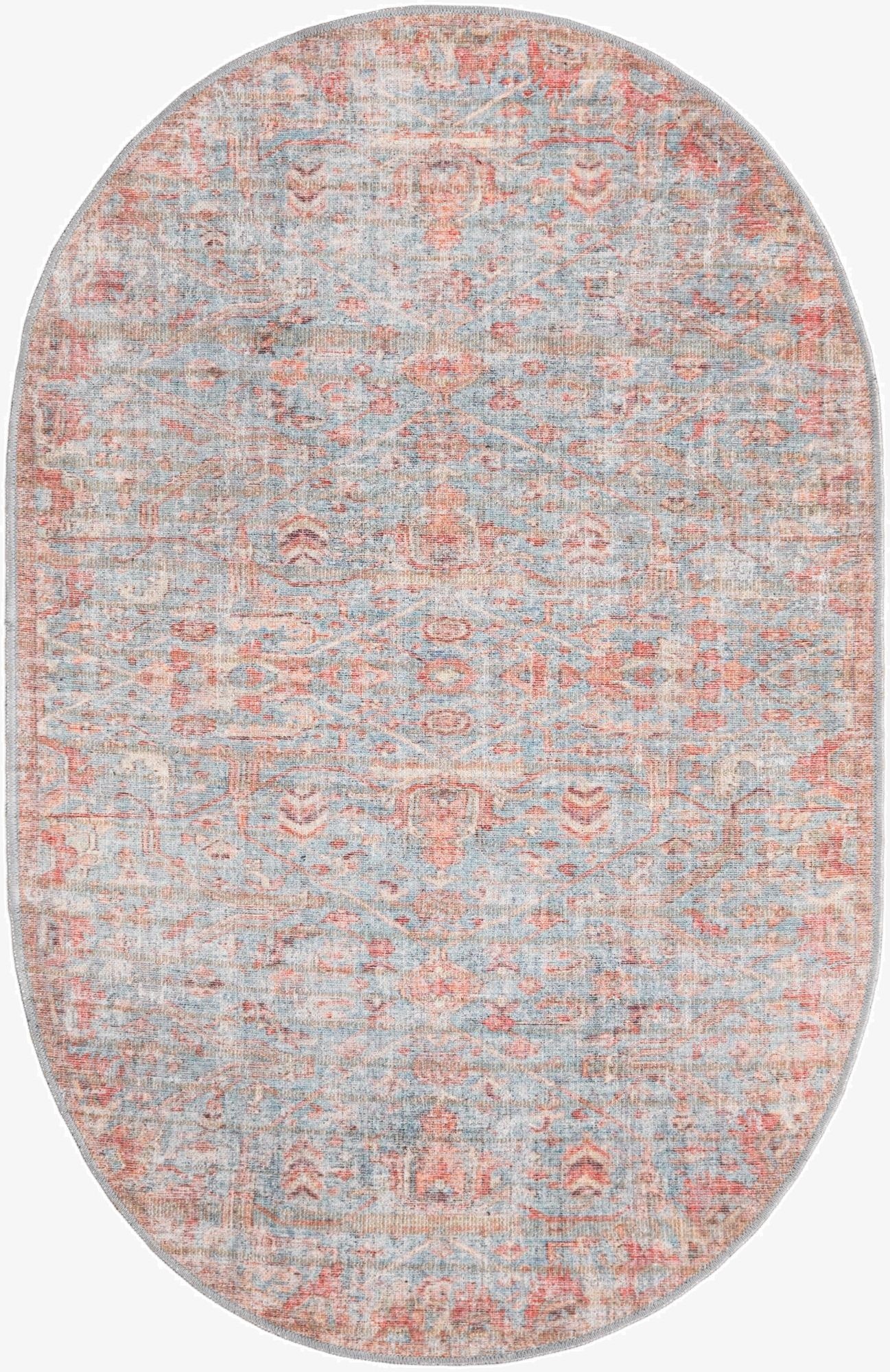  4' x 6'  Washable Nostalgia Oval Rug