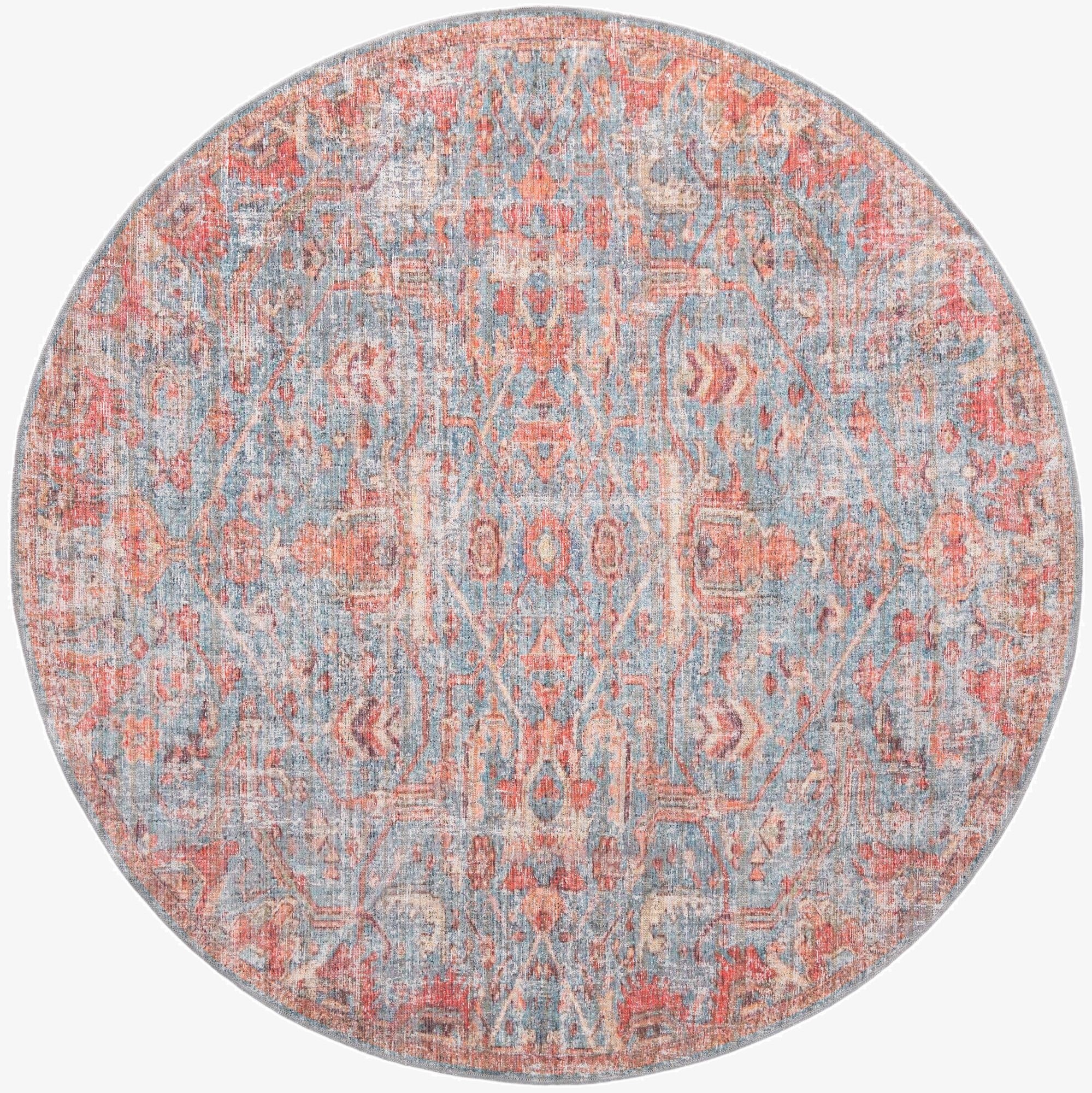  7' 10 x 7' 10  Washable Nostalgia Round Rug