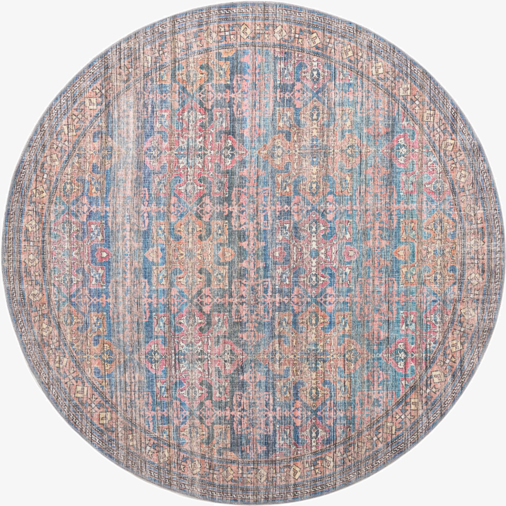  7' 10 x 7' 10  Washable Nostalgia Round Rug