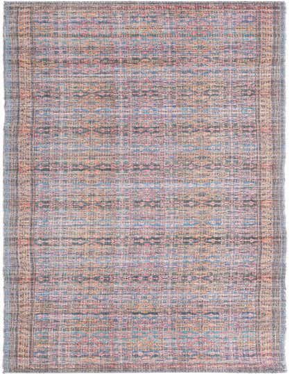 A 10 ft runner rug from the Nostalgia collection, featuring a distressed traditional floral pattern in various shades of blue, pink, and orange.