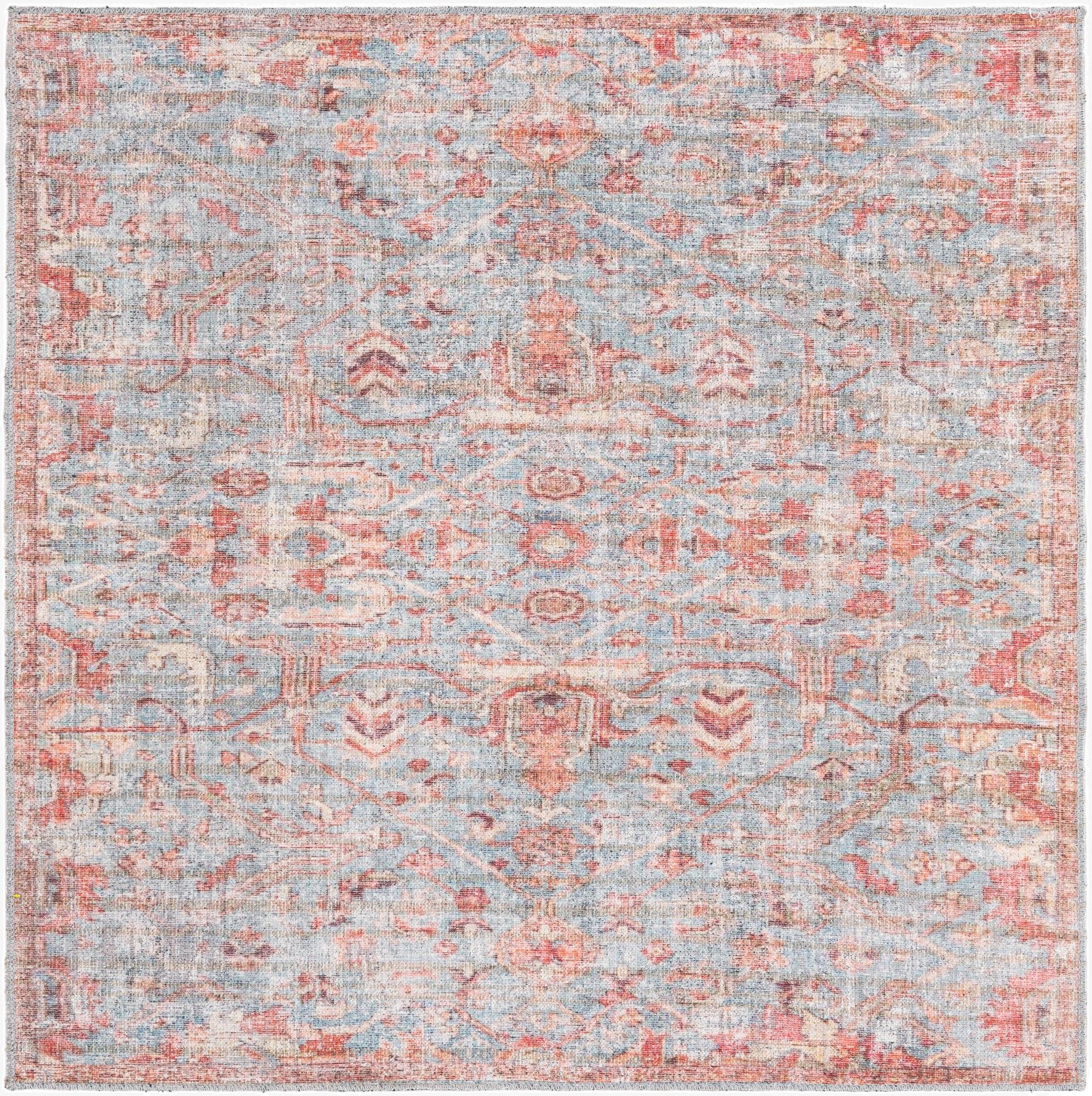  5' 3 x 5' 3  Washable Nostalgia Square Rug