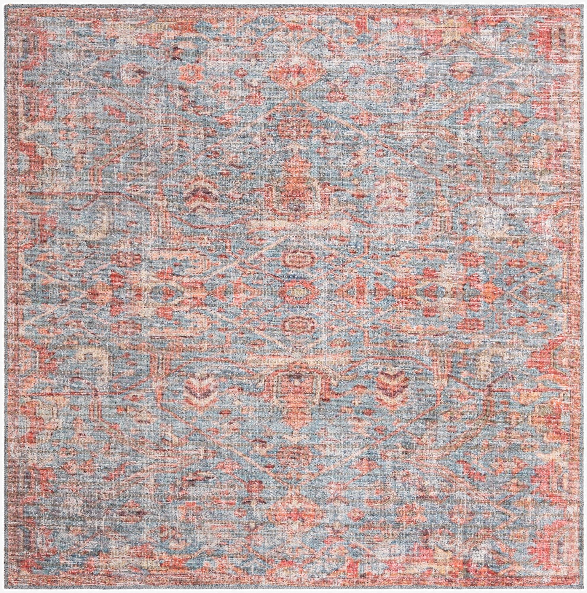  7' 3 x 7' 3  Washable Nostalgia Square Rug
