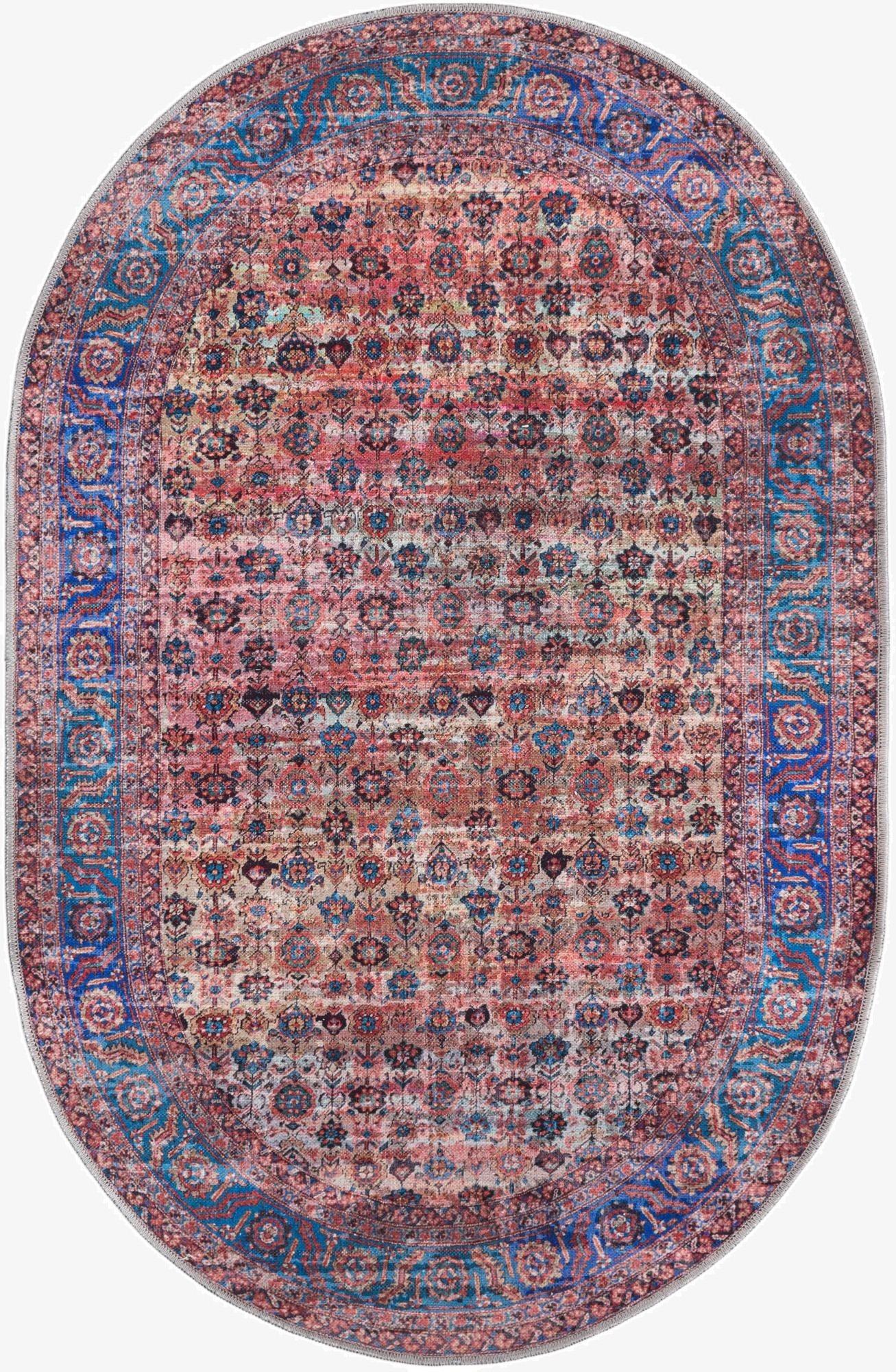  4' x 6'  Washable Maahru Oval Rug