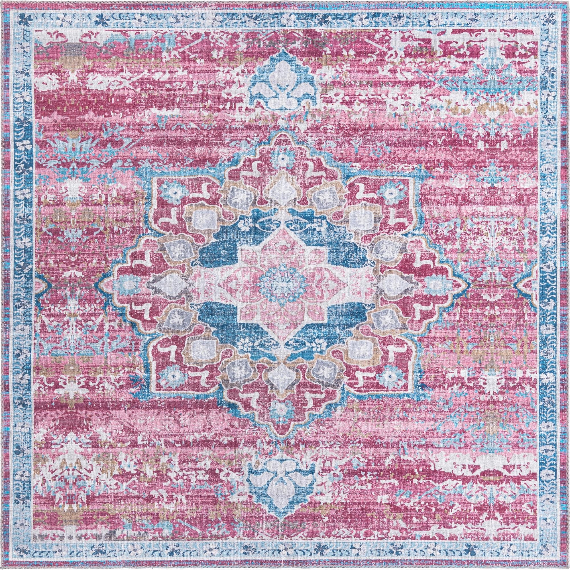  7' 3 x 7' 3  Washable Francesca Square Rug