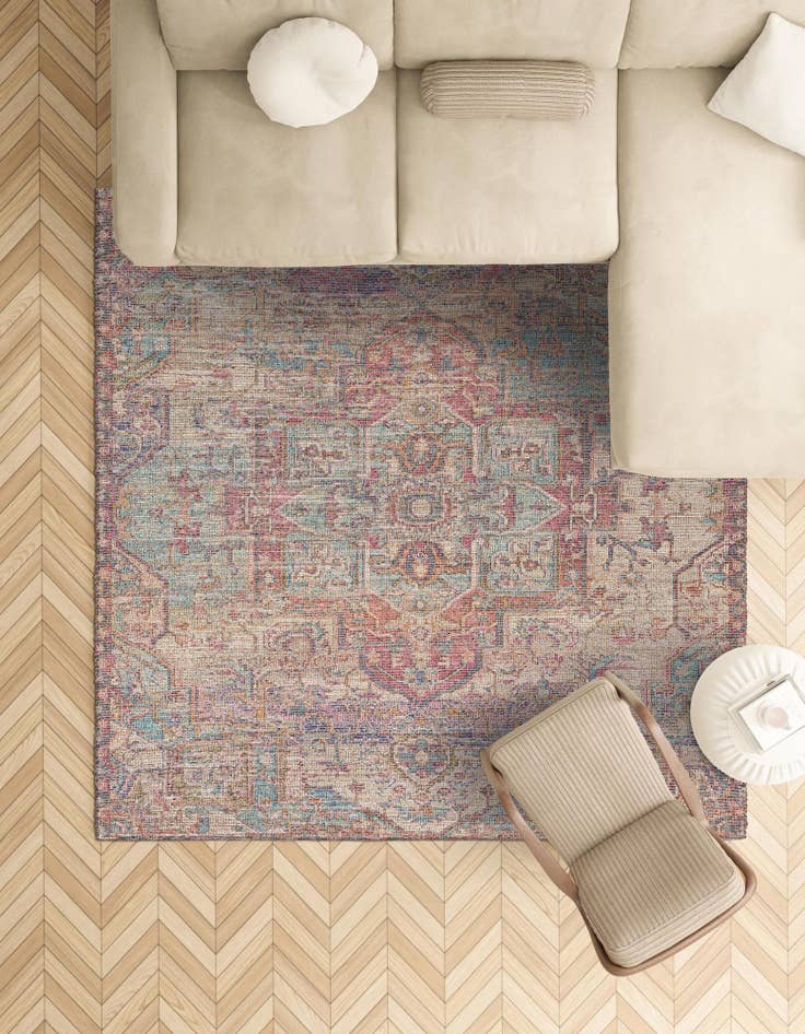 Detail image of  7' 10 x 7' 10 Chenille Jute Square Rug