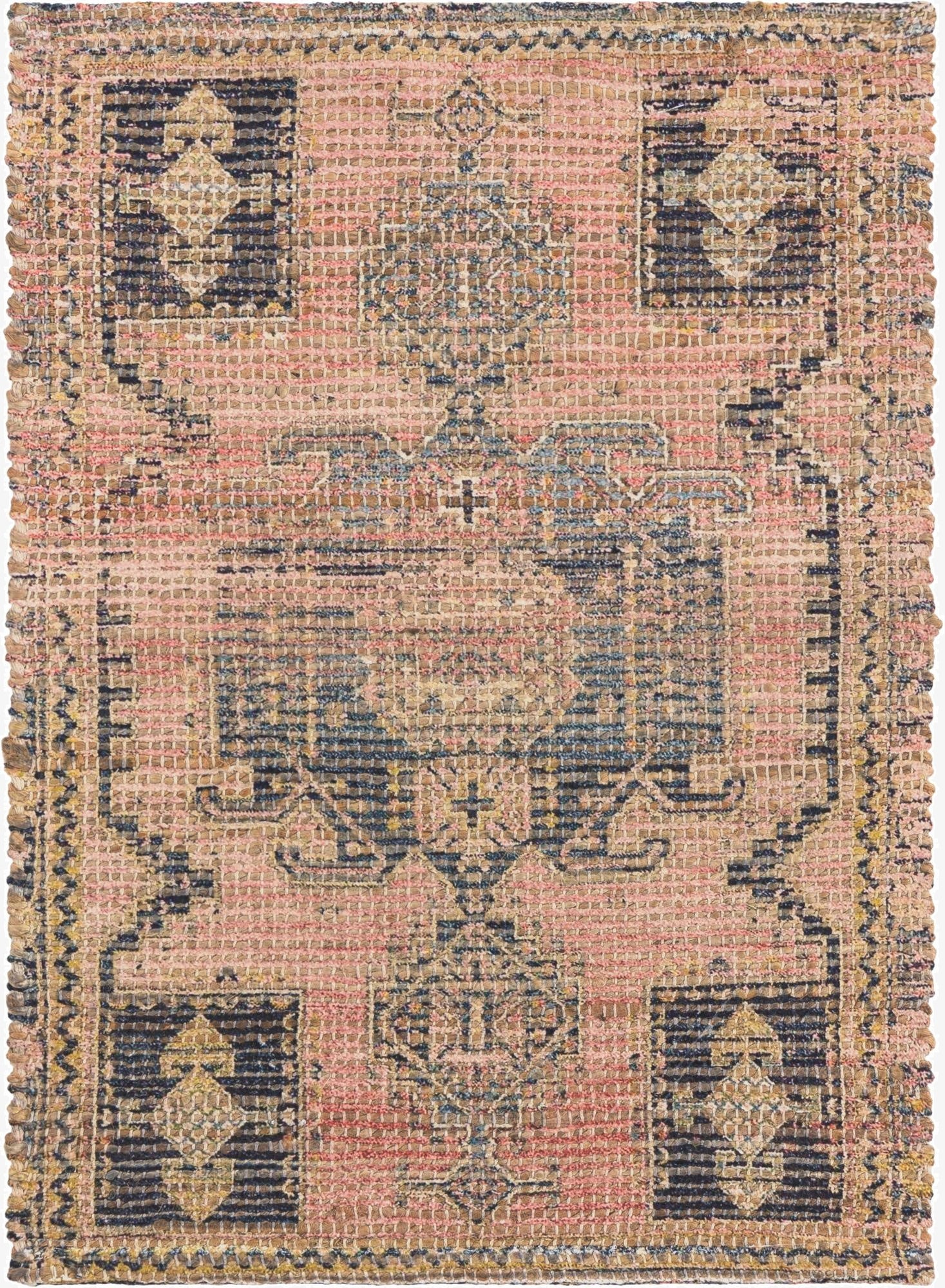  2' x 3' 1  Hand Woven Chenille Jute Rug