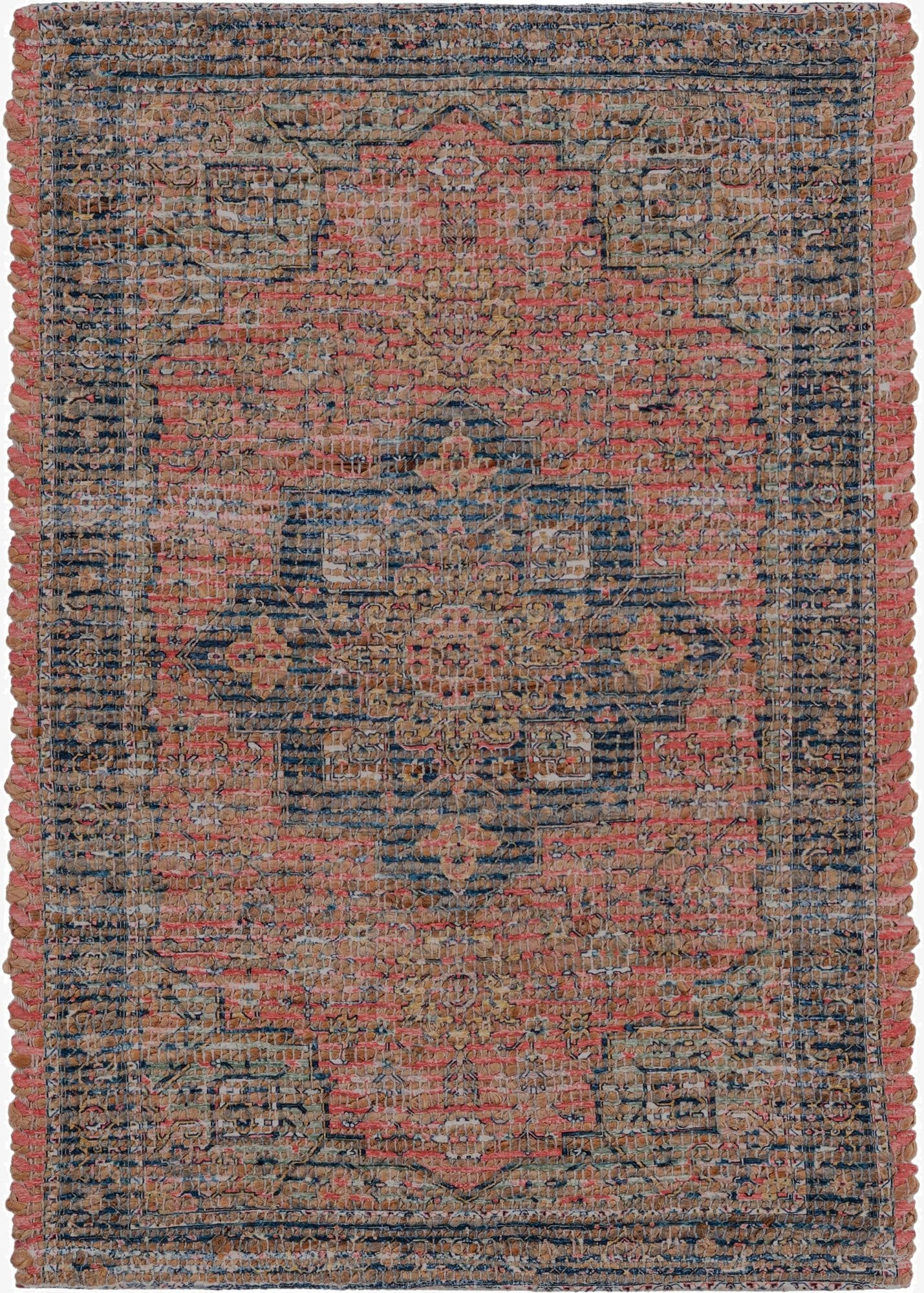  2' x 3' 1  Hand Woven Chenille Jute Rug