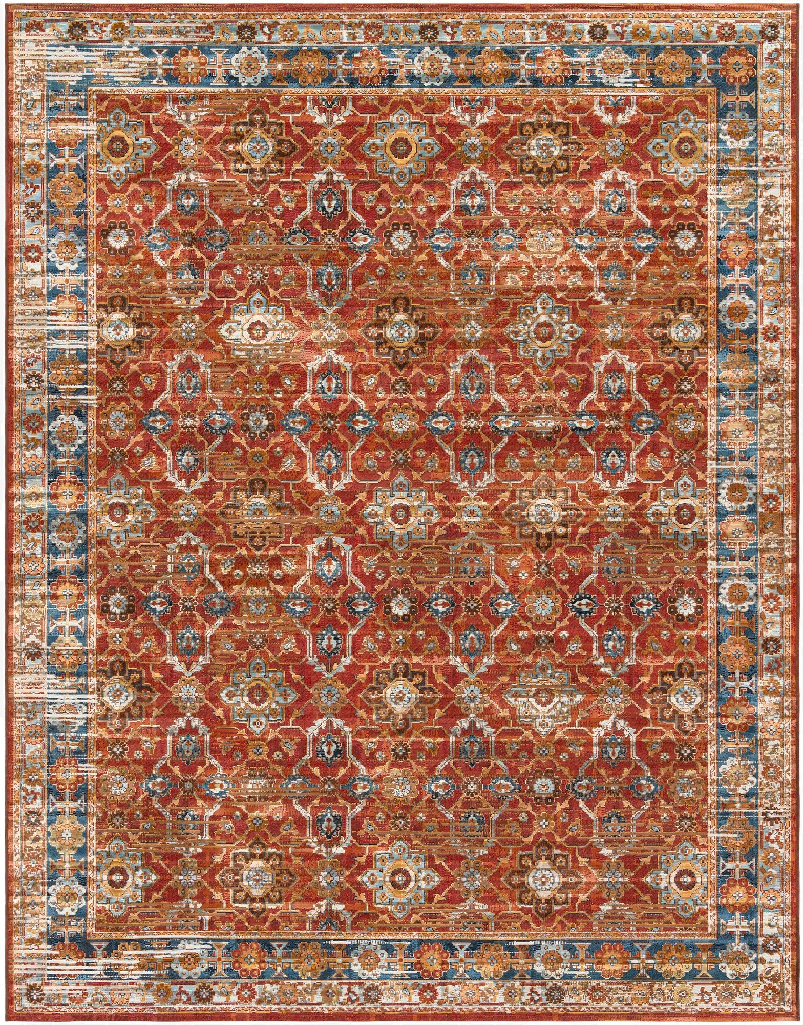  7' 10 x 10'  Washable Traditional Indoor / Outdoor Rug