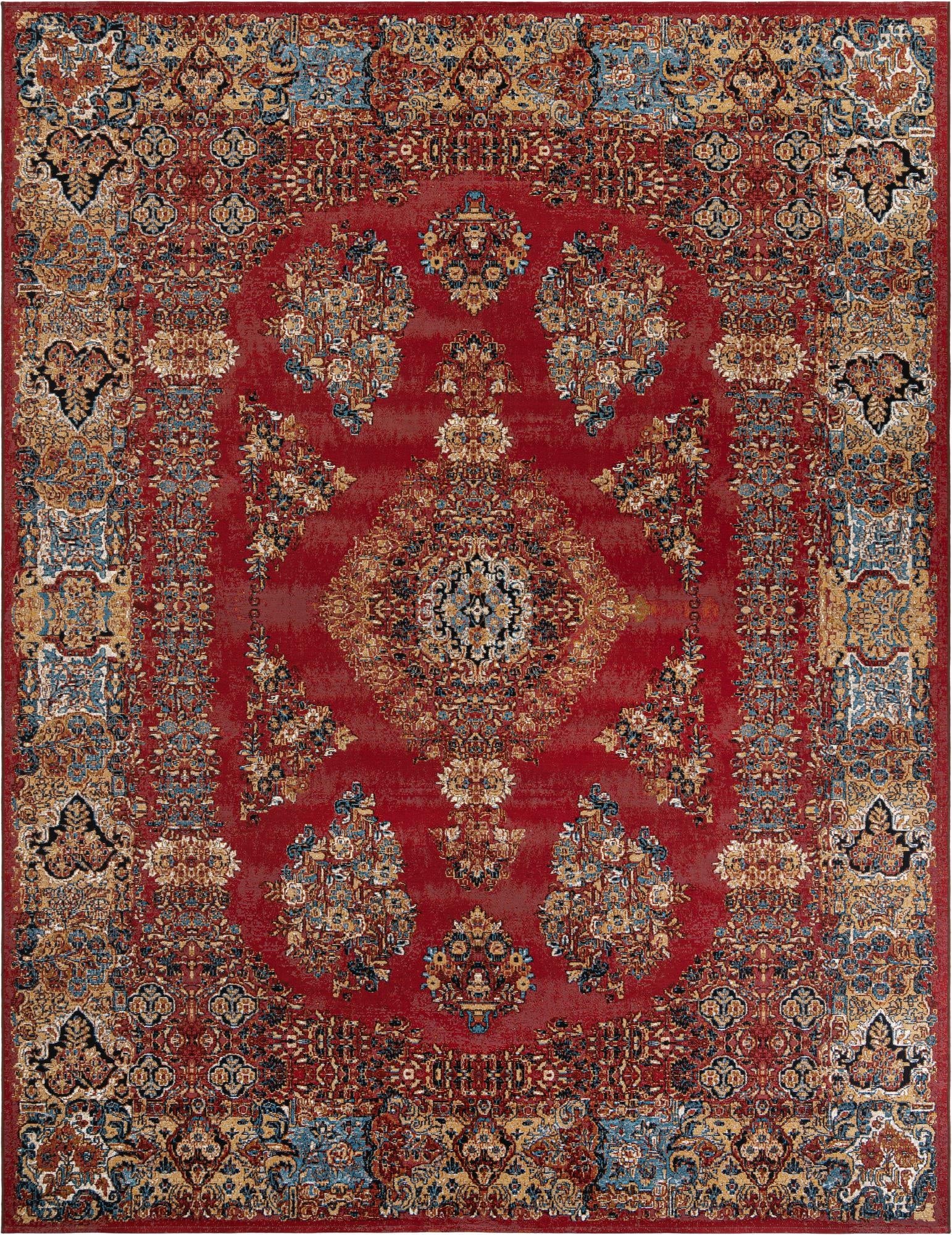  10' x 13'  Washable Traditional Indoor / Outdoor Rug